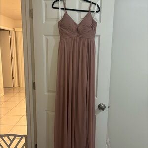 Azazie Pink Ruched Sleeveless Gown